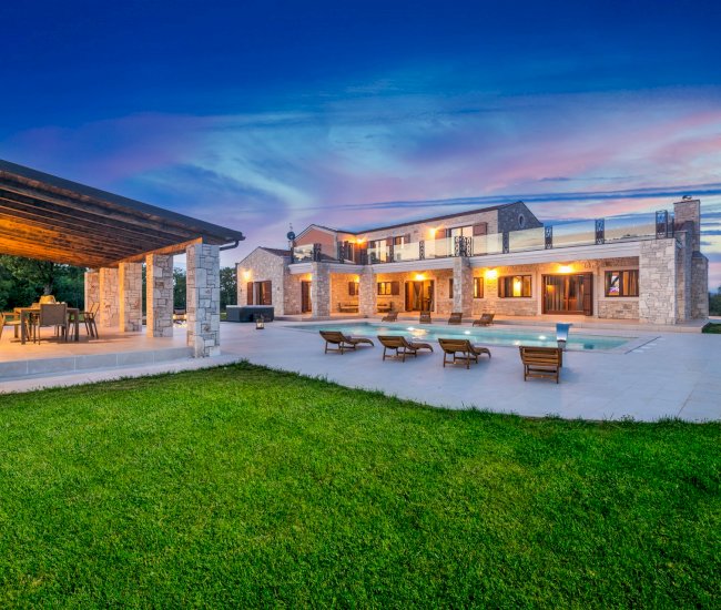luxury villa antea by night outside area with pool (1)